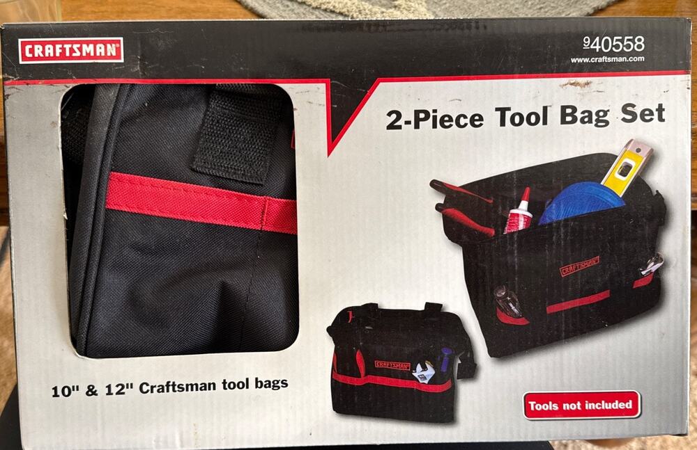 (NEW) Craftsman 10" and 12" Tool Bag Toughwear Combo Set 40558 940558
